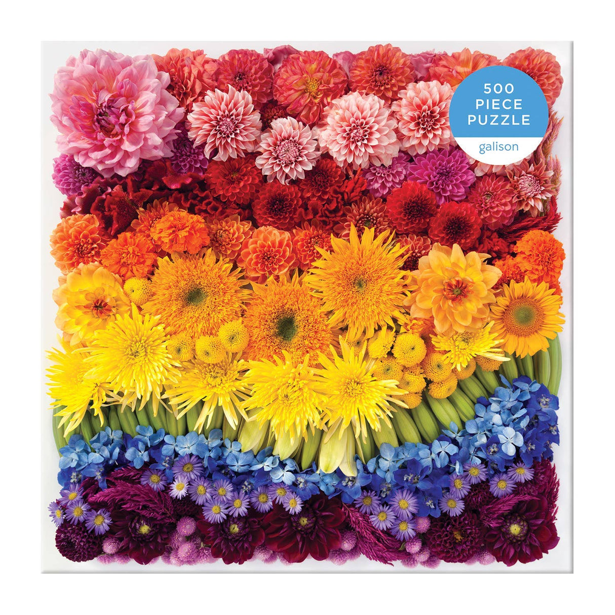 Rainbow Summer Flowers 500 Piece Puzzle by Galison - Galison - Jigsaw Puzzles - The Puzzle Center -