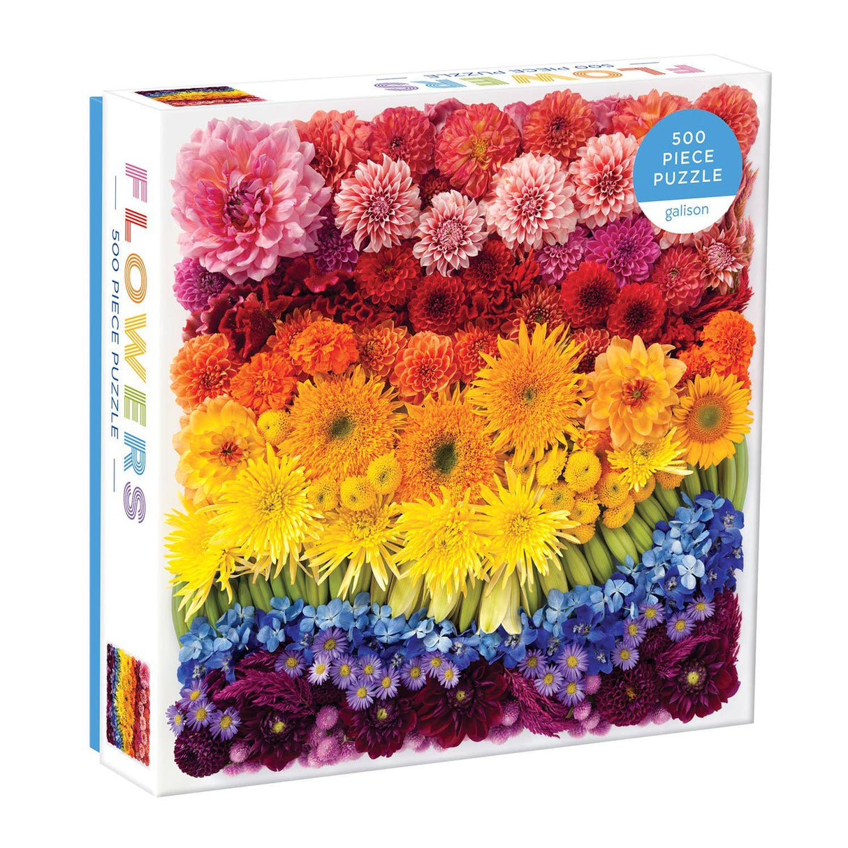 Rainbow Summer Flowers 500 Piece Puzzle by Galison - Galison - Jigsaw Puzzles - The Puzzle Center -