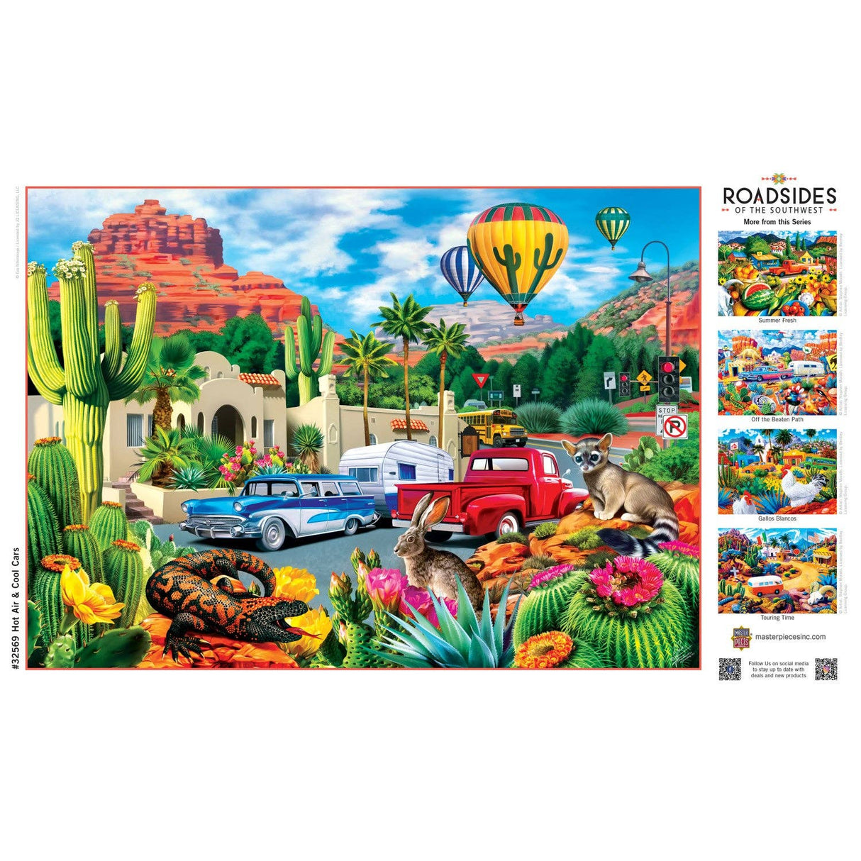 Roadsides of the Southwest Hot Air & Cool Cars 500 Piece Jigsaw Puzzle | Masterpieces - Masterpieces Puzzles - Jigsaw Puzzles - The Puzzle Center