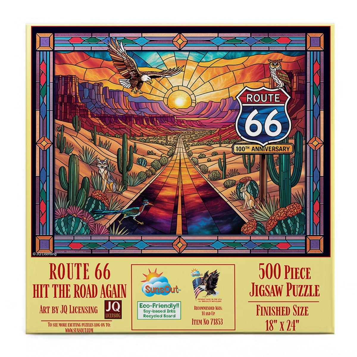 Route 66 - Hit The Road Again 500 Piece Jigsaw Puzzle | SunsOut - Jigsaw Puzzles - The Puzzle Center