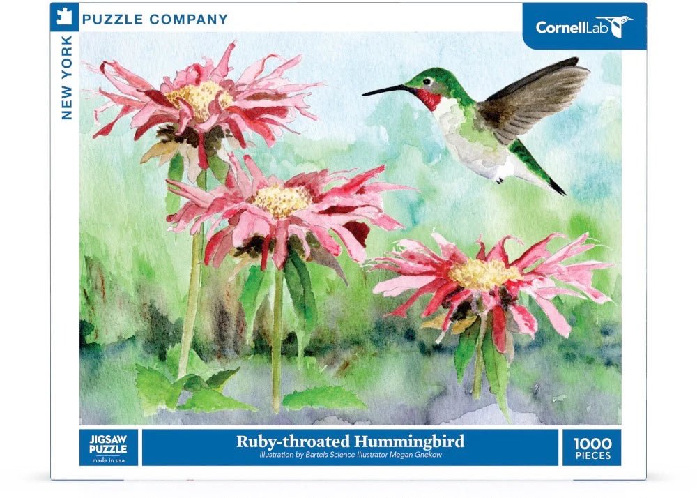 Ruby - throated Hummingbird 1000 Piece Jigsaw Puzzle | New York Puzzle Company - Jigsaw Puzzles - The Puzzle Center