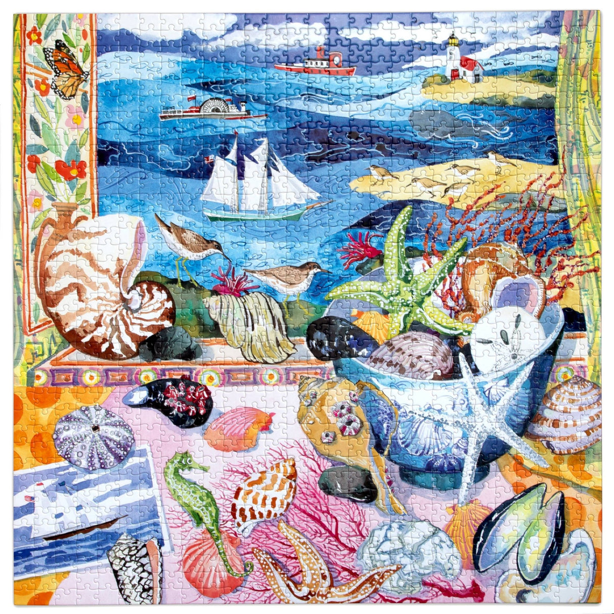 Seashells by the Shore 1000 Piece Jigsaw Puzzle | eeBoo - Jigsaw Puzzles - The Puzzle Center