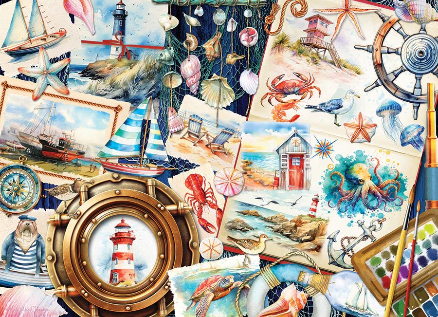 Seashore Sketchbook 1000 Piece Jigsaw Puzzle | Cobble Hill Puzzles - Jigsaw Puzzles - The Puzzle Center