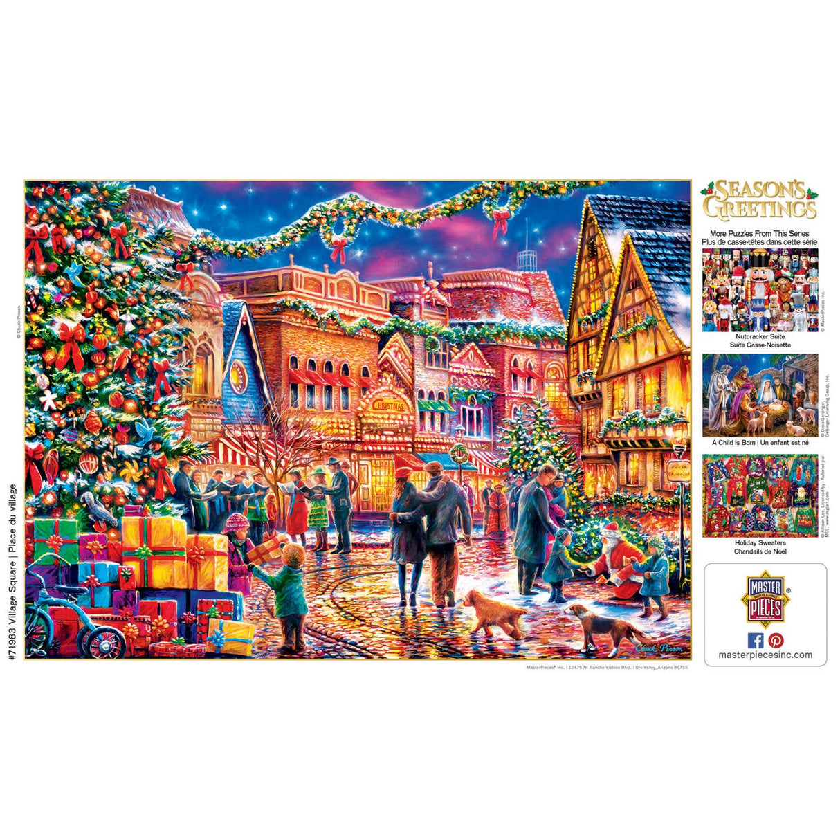 Season's Greetings - Village Square 1000 Piece Puzzle by Masterpieces - Masterpieces Puzzles - Jigsaw Puzzles - The Puzzle Center -