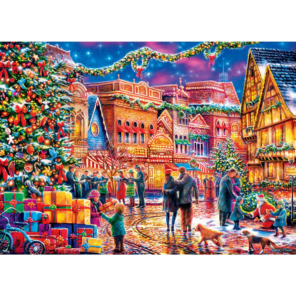 Season's Greetings - Village Square 1000 Piece Puzzle by Masterpieces - Masterpieces Puzzles - Jigsaw Puzzles - The Puzzle Center -