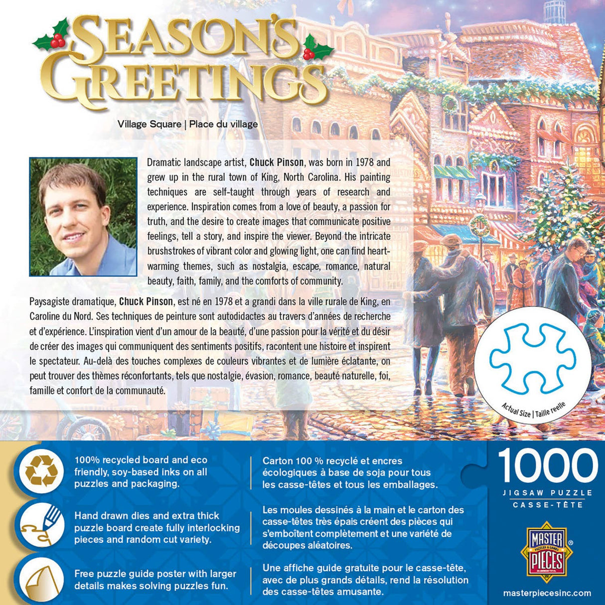 Season's Greetings - Village Square 1000 Piece Puzzle by Masterpieces - Masterpieces Puzzles - Jigsaw Puzzles - The Puzzle Center -