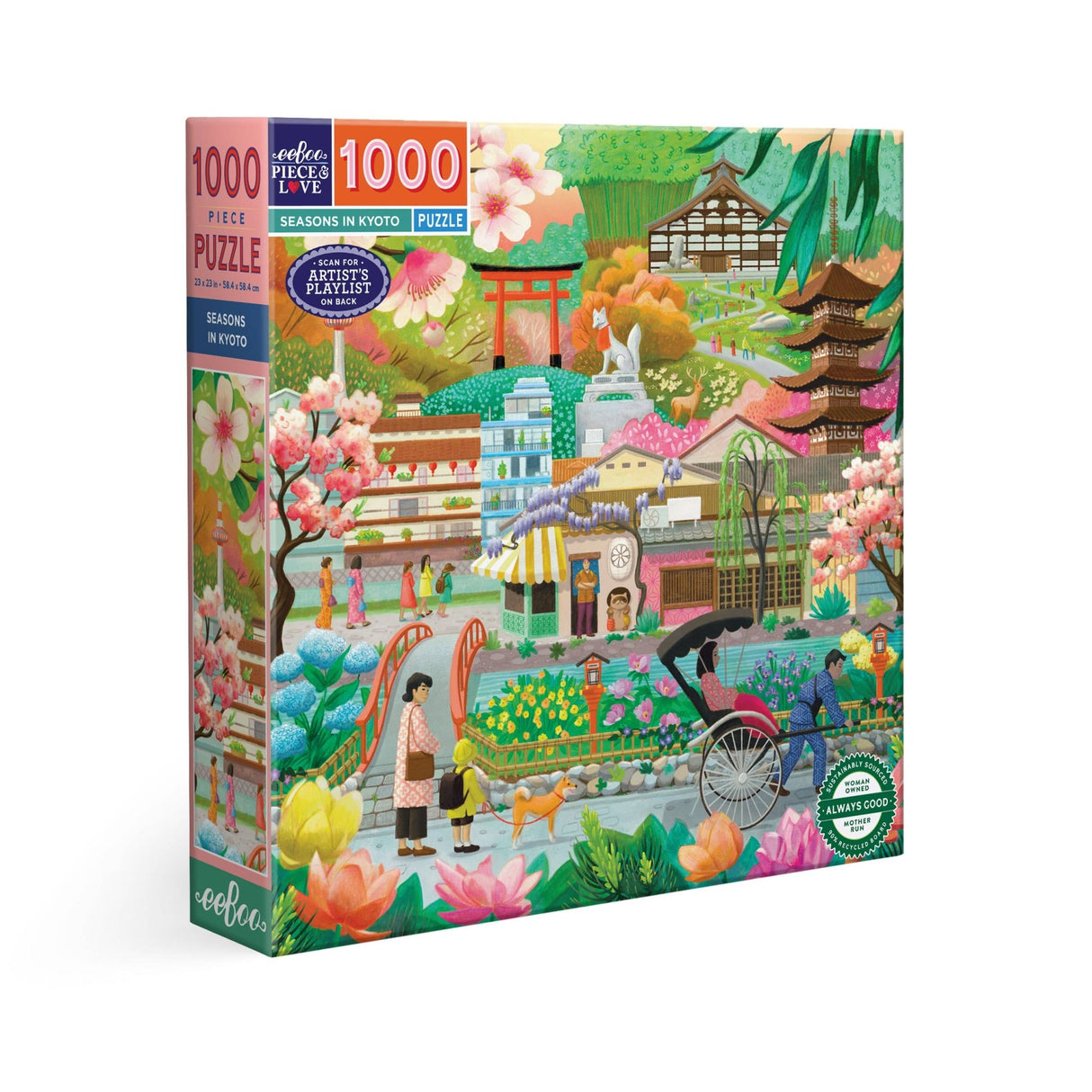 Seasons in Kyoto 1000 Piece Jigsaw Puzzle | eeBoo - Jigsaw Puzzles - The Puzzle Center