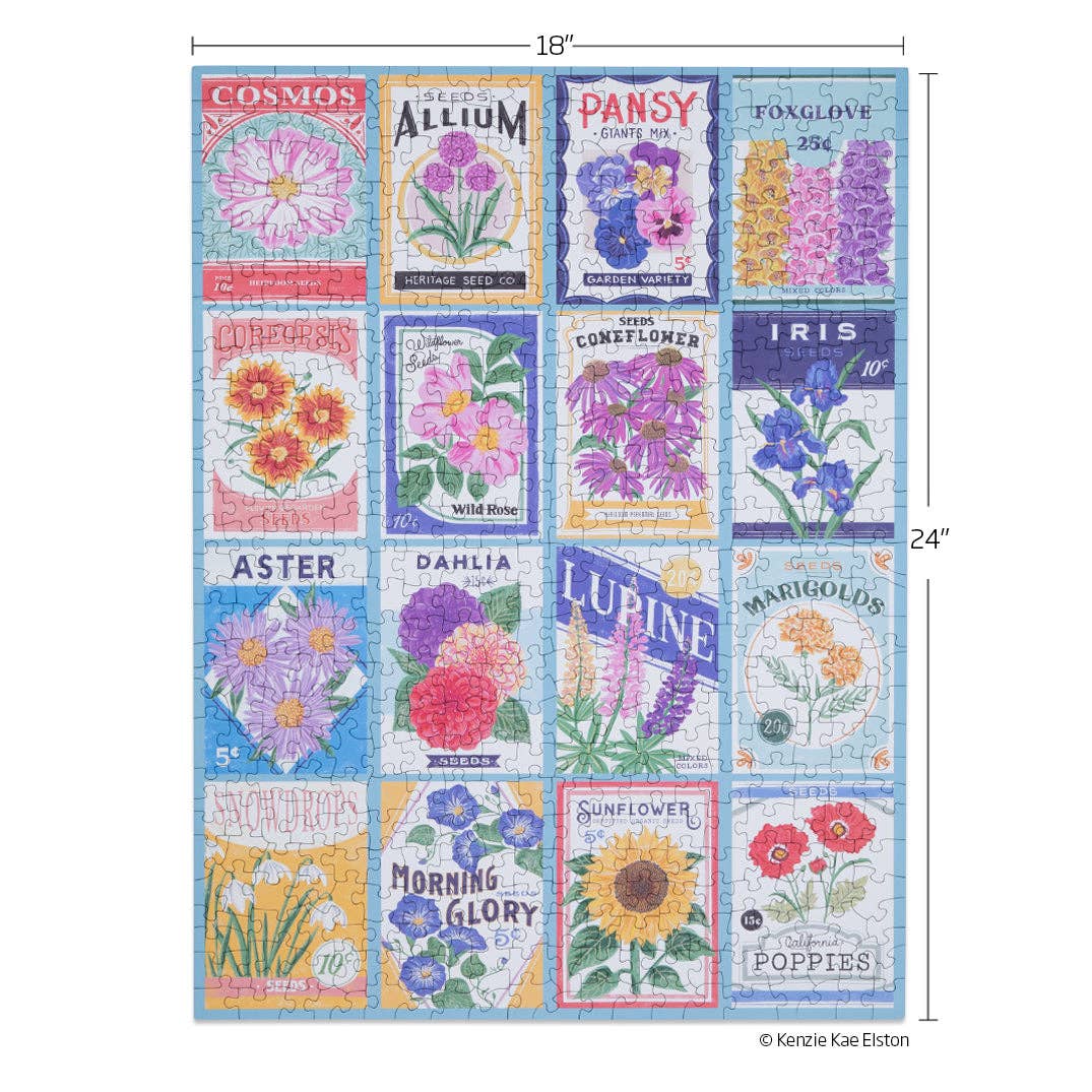 Seed Packets 500 Piece Jigsaw Puzzle | WerkShoppe - Jigsaw Puzzles - The Puzzle Center