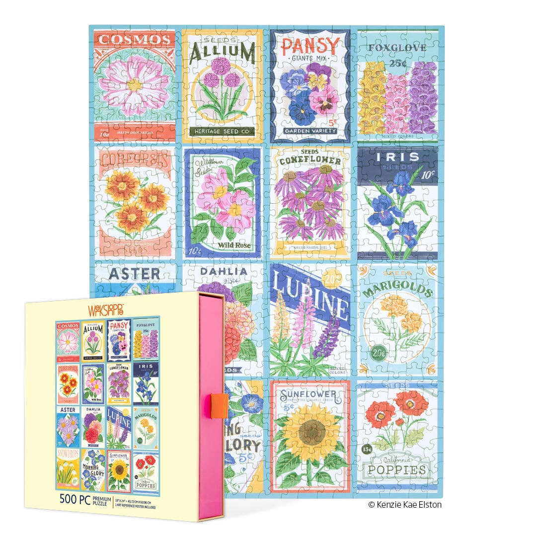 Seed Packets 500 Piece Jigsaw Puzzle | WerkShoppe - Jigsaw Puzzles - The Puzzle Center