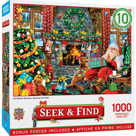 Seek & Find - Christmas Surprise 1000 Piece Puzzle by Masterpieces - Masterpieces Puzzles - Jigsaw Puzzles - The Puzzle Center -