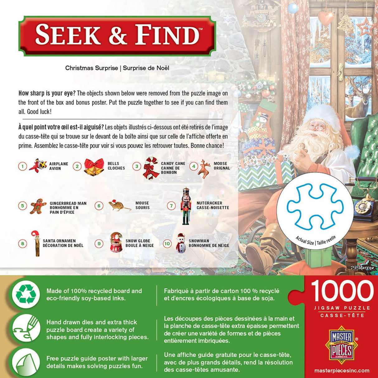 Seek & Find - Christmas Surprise 1000 Piece Puzzle by Masterpieces - Masterpieces Puzzles - Jigsaw Puzzles - The Puzzle Center -