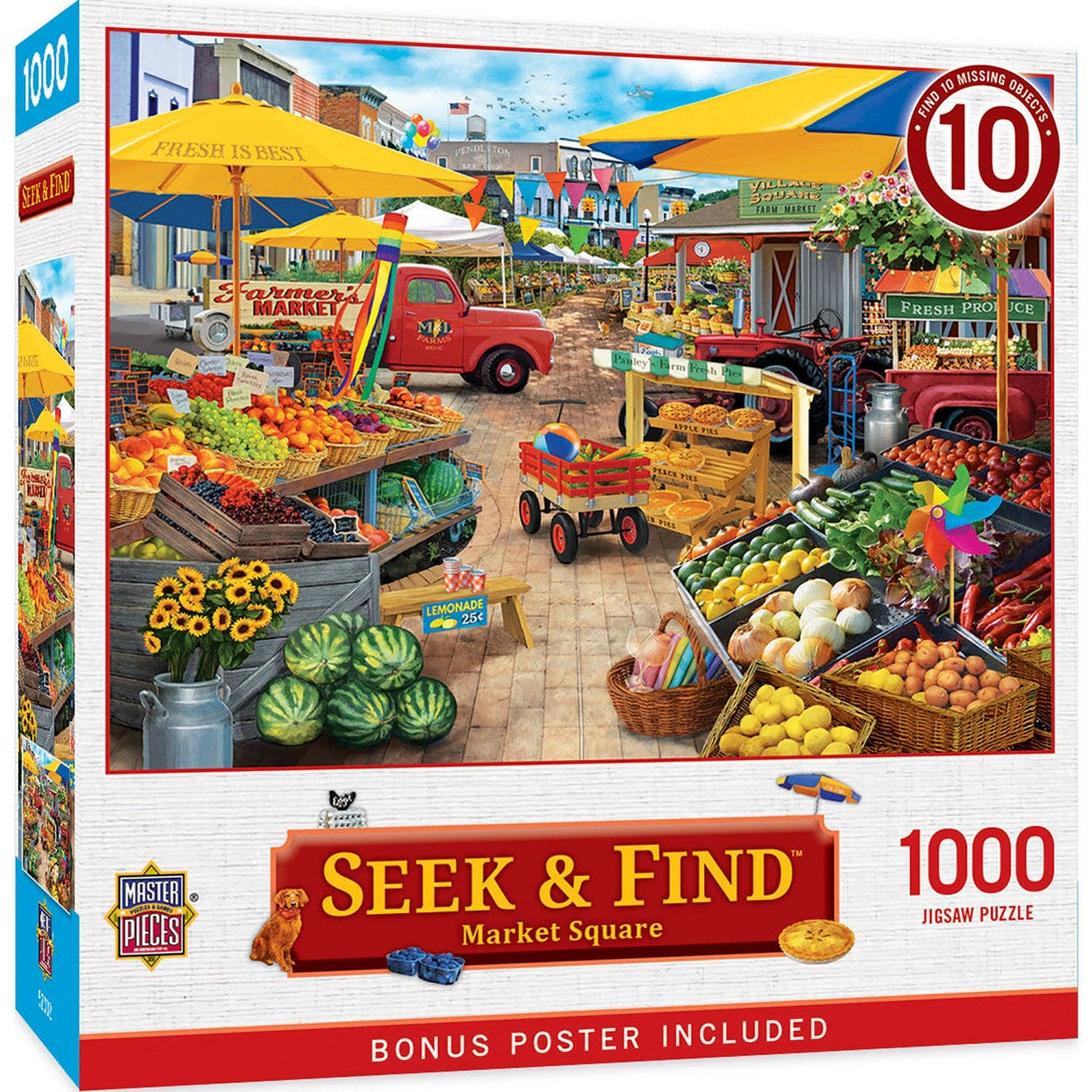 Seek & Find - Market Square 1000 Piece Jigsaw Puzzle - Masterpieces Puzzles - Jigsaw Puzzles - The Puzzle Center
