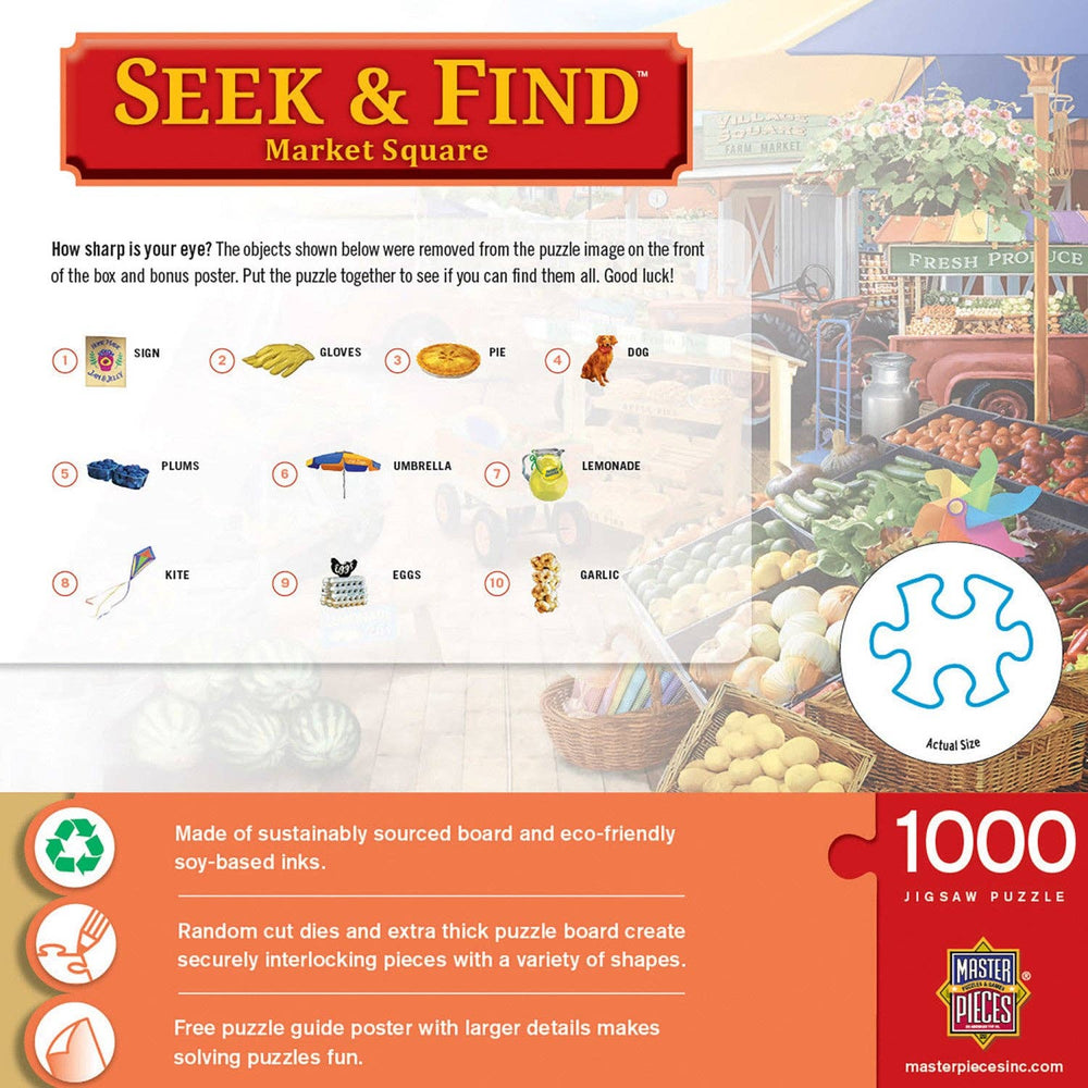 Seek & Find - Market Square 1000 Piece Jigsaw Puzzle - Masterpieces Puzzles - Jigsaw Puzzles - The Puzzle Center