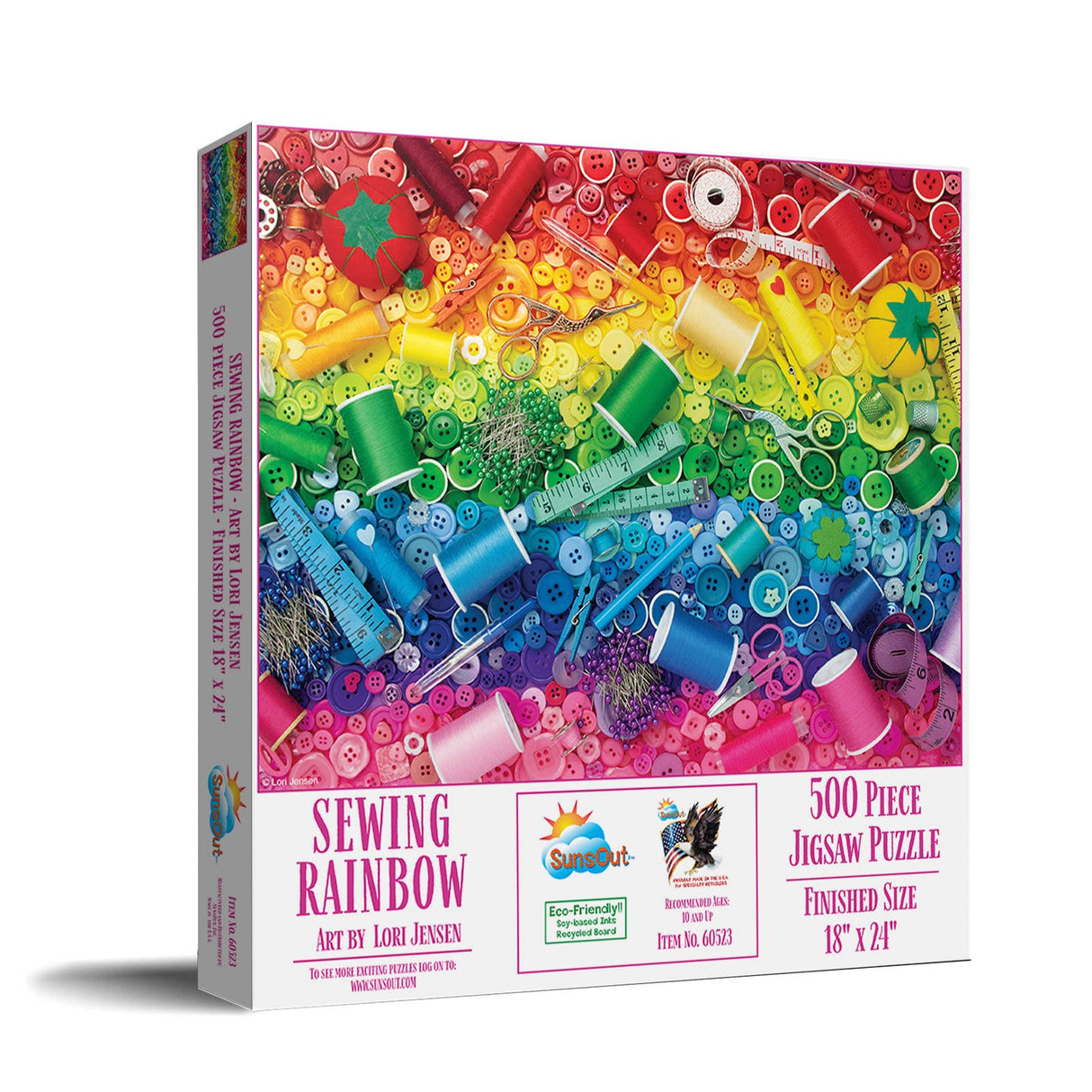 Sewing Rainbow 500 Piece Puzzle by SunsOut Puzzles - SunsOut - Jigsaw Puzzles - The Puzzle Center -