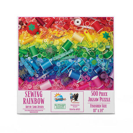 Sewing Rainbow 500 Piece Puzzle by SunsOut Puzzles - SunsOut - Jigsaw Puzzles - The Puzzle Center -