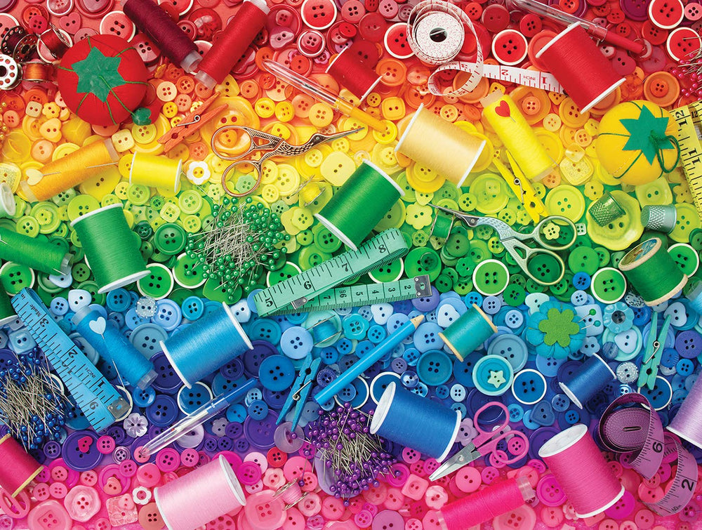 Sewing Rainbow 500 Piece Puzzle by SunsOut Puzzles - SunsOut - Jigsaw Puzzles - The Puzzle Center -