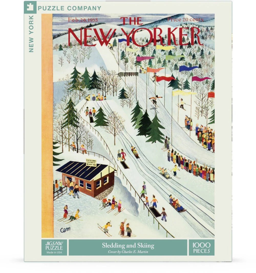 Sledding and Skiing 1000 Piece Jigsaw Puzzle | New York Puzzle Company - Jigsaw Puzzles - The Puzzle Center