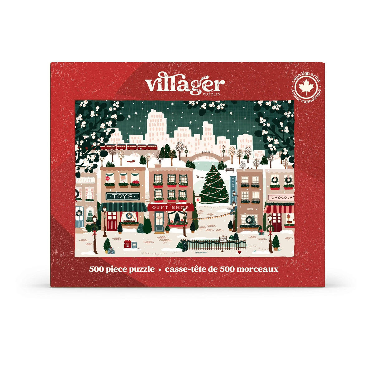 Small Town Holiday 500 Piece Jigsaw Puzzle | Villager - Jigsaw Puzzles - The Puzzle Center