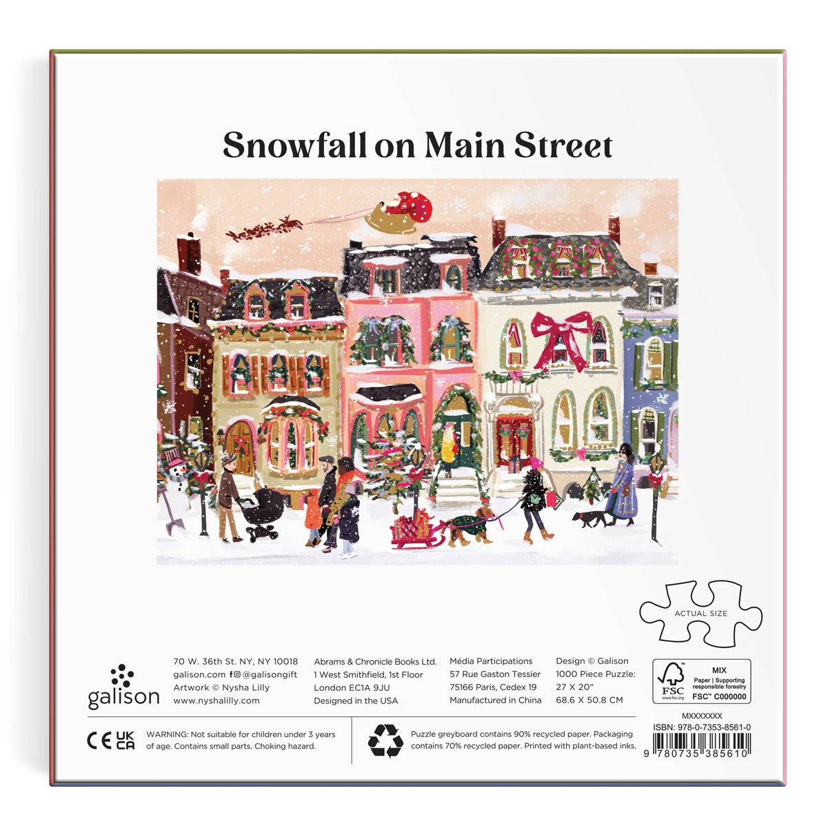 Snowfall on Main Street 1000 Piece Jigsaw Puzzle | Galison - Jigsaw Puzzles - The Puzzle Center