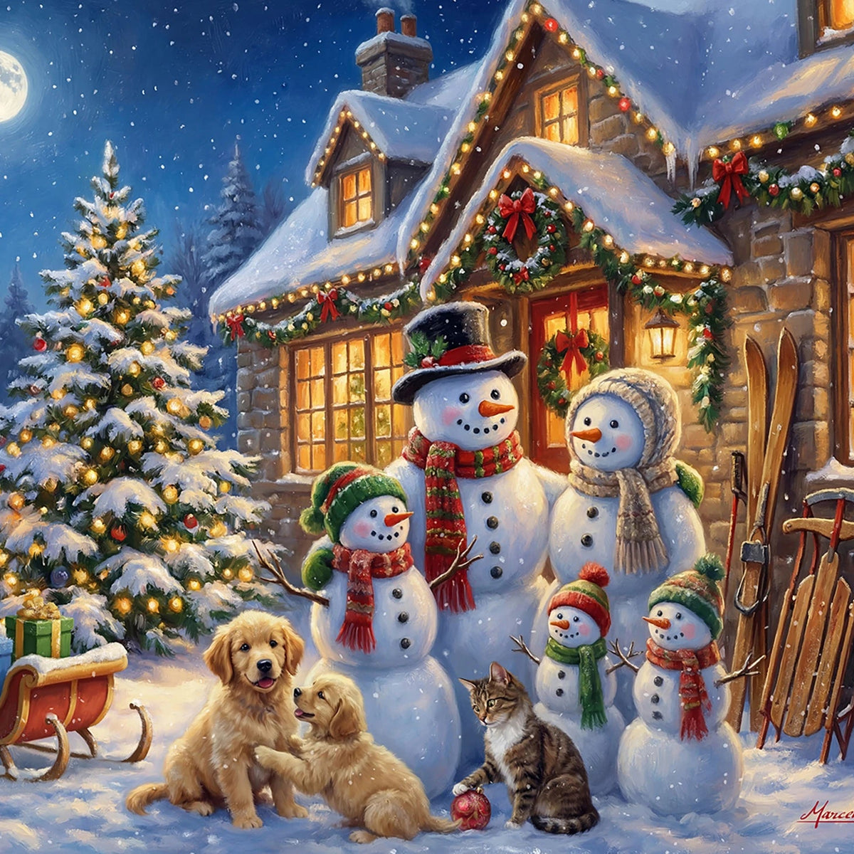 Snowman 1000 Piece Puzzle, Vermont Christmas Co – The Puzzle Center