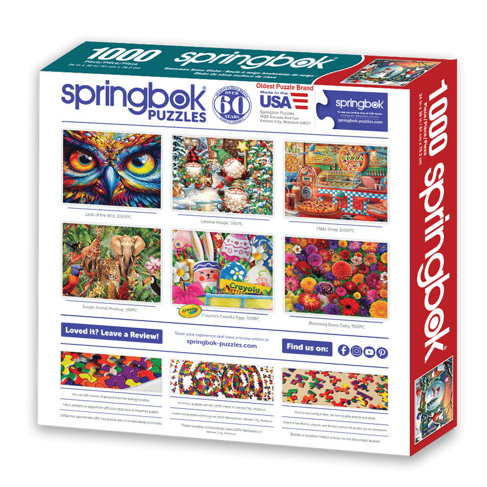 Snowman Snow Globe 1000 Piece Jigsaw Puzzle | Springbok Puzzles - Springbok Puzzles - Jigsaw Puzzles - The Puzzle Center