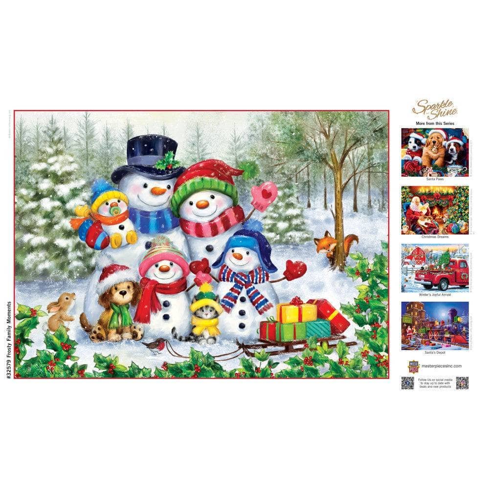Sparkle & Shine - Frosty Family Moments 500 Piece Glitter Jigsaw Puzzle | Masterpieces Puzzles - Jigsaw Puzzles - The Puzzle Center