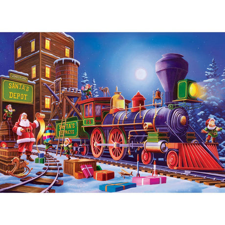 Sparkle & Shine - Santa's Depot 500 Piece Glitter Jigsaw Puzzle | Masterpieces Puzzles - Jigsaw Puzzles - The Puzzle Center