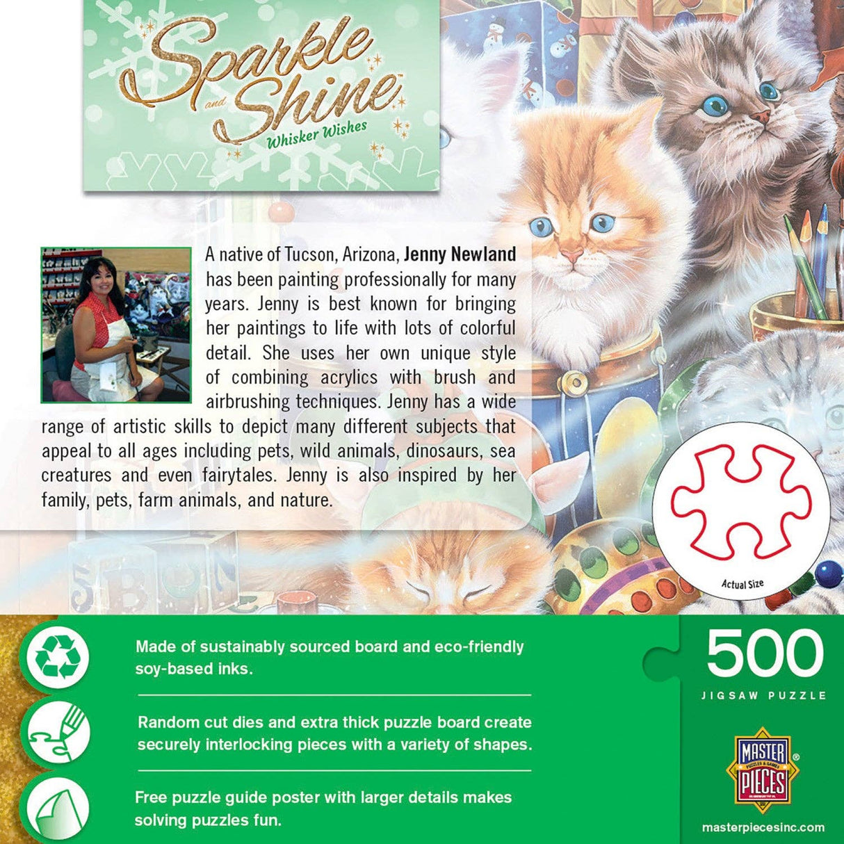 Sparkle & Shine - Whisker Wishes 500 Piece Glitter Jigsaw Puzzle - Masterpieces Puzzles - Jigsaw Puzzles - The Puzzle Center