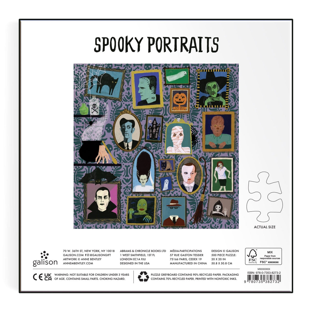 Spooky Portraits 500 Piece Foil Jigsaw Puzzle | Galison