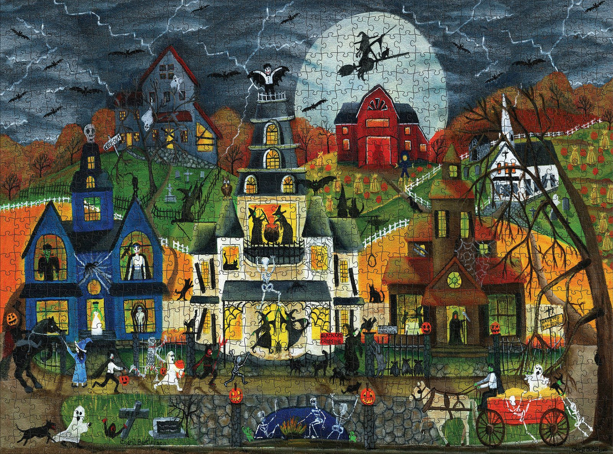 Spooky Street 1000 Piece Jigsaw Puzzle | Pomegranate - Jigsaw Puzzles - The Puzzle Center