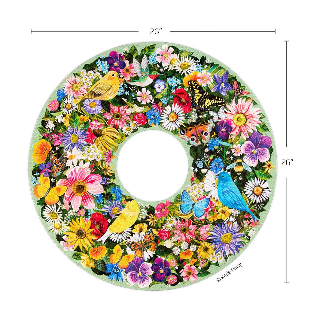 Spring Floral Wreath 1000 Piece Jigsaw Puzzle | WerkShoppe - Jigsaw Puzzles - The Puzzle Center