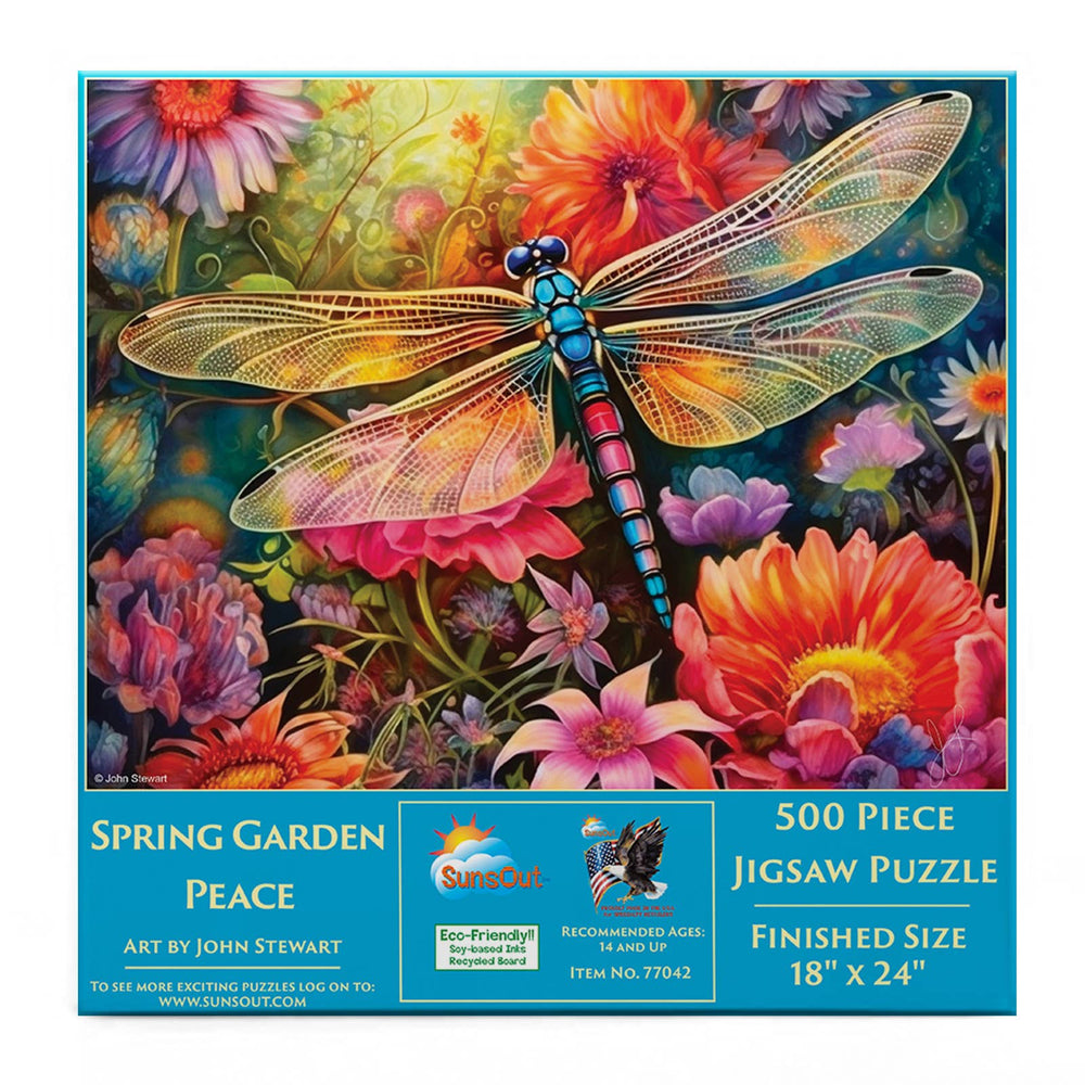 Spring Garden Peace 500 Piece Puzzle by SunsOut Puzzles - SunsOut - Jigsaw Puzzles - The Puzzle Center -