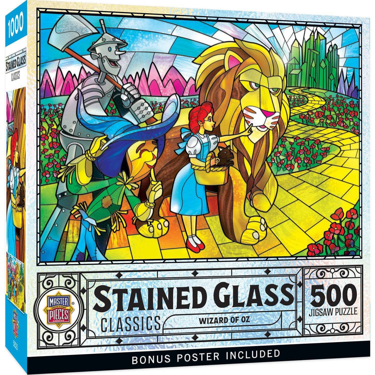 Stained Glass Wizard of Oz 500 Piece Jigsaw Puzzle | Masterpieces Puzzles - Masterpieces Puzzles - Jigsaw Puzzles - The Puzzle Center