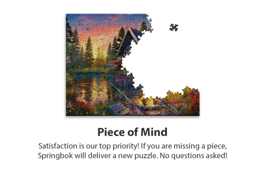 Sun Kissed Cabin 500 Piece Jigsaw Puzzle by Springbok Puzzles - Springbok Puzzles - Jigsaw Puzzles - The Puzzle Center