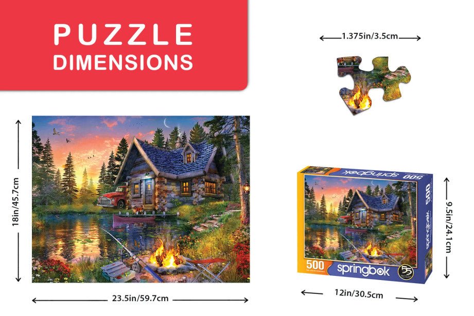 Sun Kissed Cabin 500 Piece Jigsaw Puzzle by Springbok Puzzles - Springbok Puzzles - Jigsaw Puzzles - The Puzzle Center