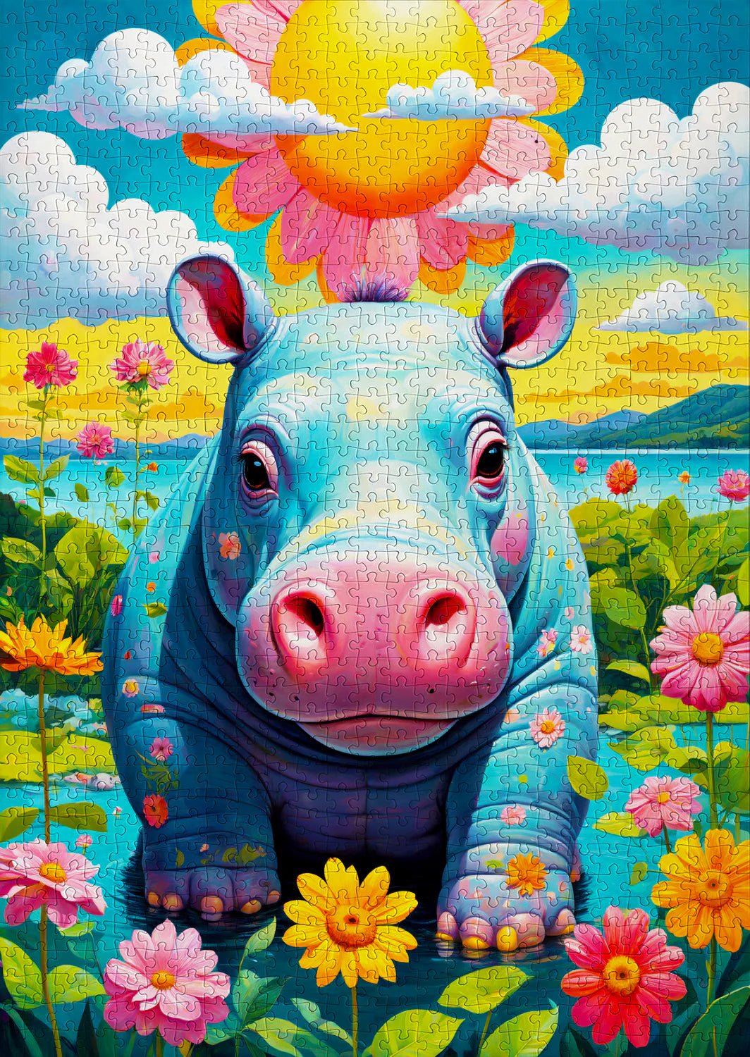 Sunny Hippo 1000 Piece Jigsaw Puzzle | Enjoy Puzzles - Jigsaw Puzzles - The Puzzle Center