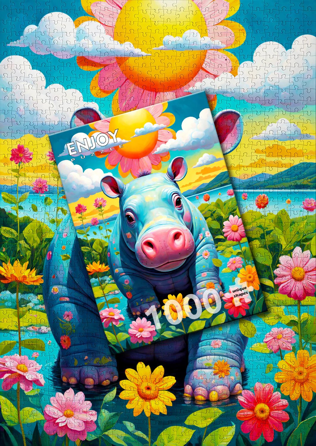 Sunny Hippo 1000 Piece Jigsaw Puzzle | Enjoy Puzzles - Jigsaw Puzzles - The Puzzle Center