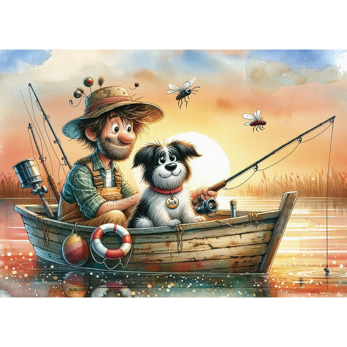 Sunset Fishing Friends 1000 Piece Jigsaw Puzzle | Delfy Puzzles - Jigsaw Puzzles - The Puzzle Center