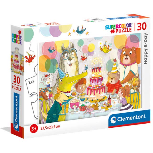 Supercolor Series Happy Birthday 30 Piece Puzzle by Clementoni - Clementoni - Jigsaw Puzzles - The Puzzle Center -