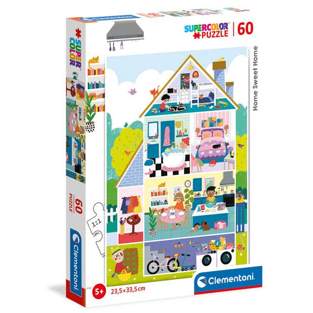 Supercolor Series Home Sweet Home 60 Piece Puzzle by Clementoni - Clementoni - Jigsaw Puzzles - The Puzzle Center -