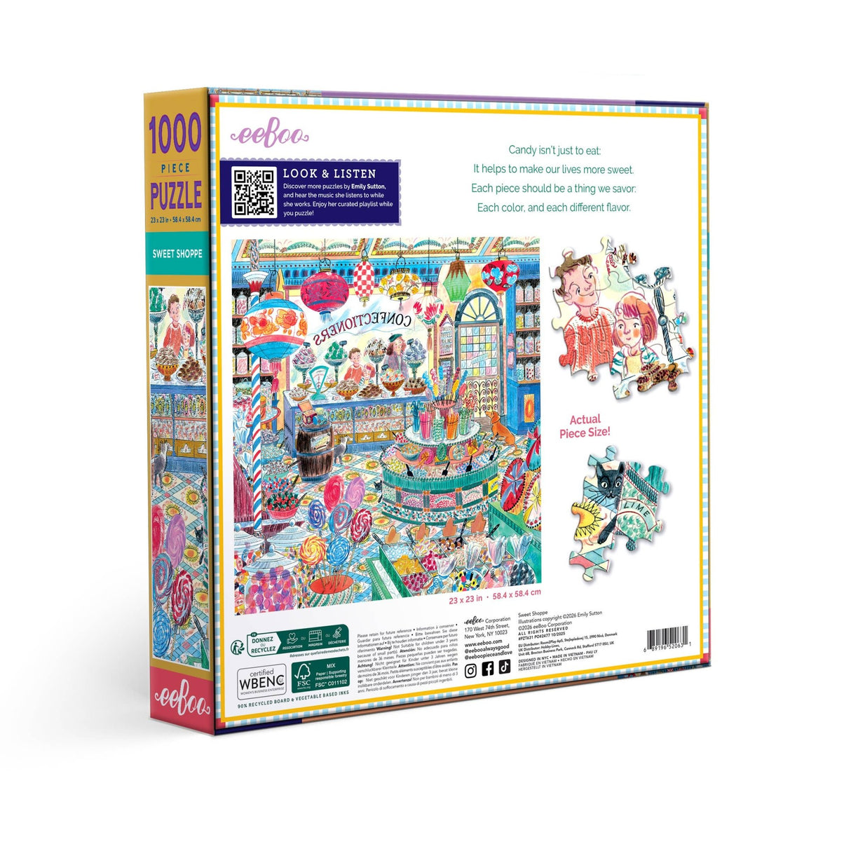 Sweet Shoppe 1000 Piece Jigsaw Puzzle | eeBoo - Jigsaw Puzzles - The Puzzle Center
