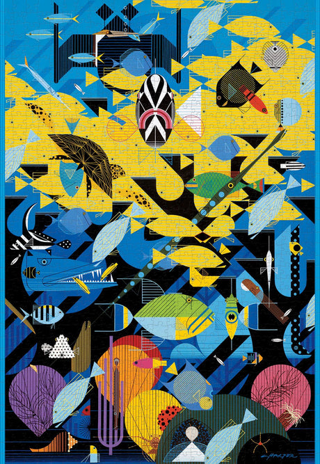The Coral Reef 1000 - Piece Jigsaw Puzzle by Pomegranate - Charley Harper Art - Pomegranate - Jigsaw Puzzles - The Puzzle Center -