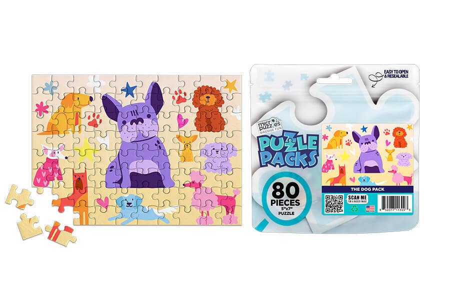 The Dog Pack Puzzle Packs 80 Piece Mini Jigsaw Puzzle | MicroPuzzles - Mini Jigsaw Puzzles - The Puzzle Center