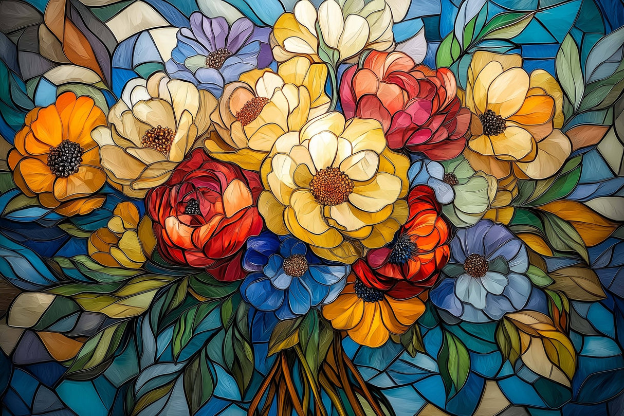 The Glass Petals Stained Glass 1000 Piece Jigsaw Puzzle | Trippy Puzzle Co - Jigsaw Puzzles - The Puzzle Center