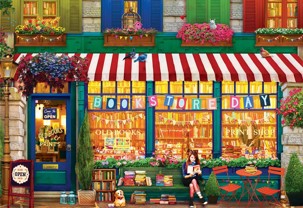 The Old Bookstore 2000 - Piece Jigsaw Puzzle by EuroGraphics - Eurographics - Jigsaw Puzzles - The Puzzle Center -