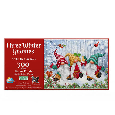 Three Winter Gnomes 300 Piece Holiday Puzzle by SunsOut Puzzles - SunsOut - Jigsaw Puzzles - The Puzzle Center -