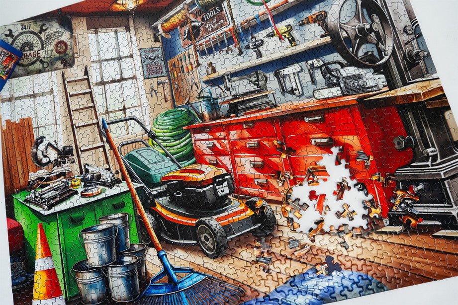 Toolman's Garage 1000 Piece Jigsaw Puzzle by Springbok Puzzles - Springbok Puzzles - Jigsaw Puzzles - The Puzzle Center