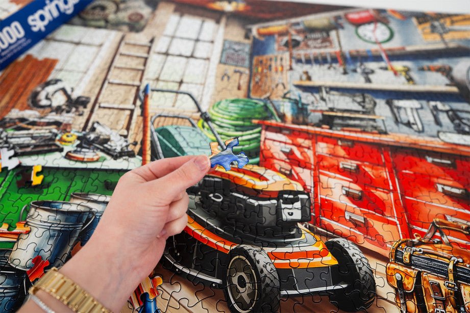 Toolman's Garage 1000 Piece Jigsaw Puzzle by Springbok Puzzles - Springbok Puzzles - Jigsaw Puzzles - The Puzzle Center