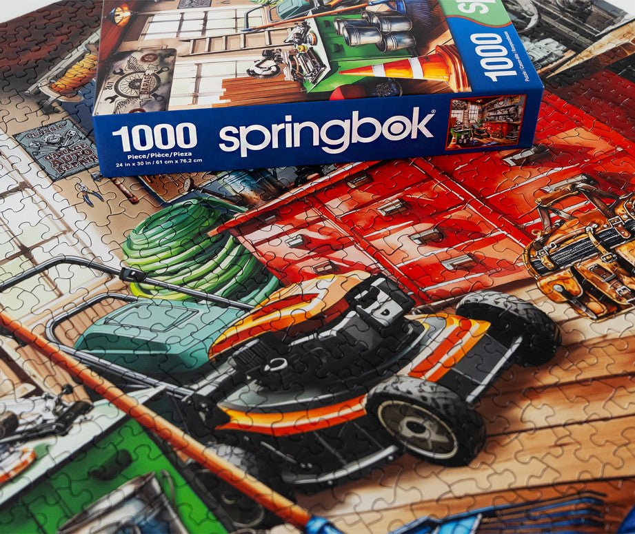 Toolman's Garage 1000 Piece Jigsaw Puzzle by Springbok Puzzles - Springbok Puzzles - Jigsaw Puzzles - The Puzzle Center