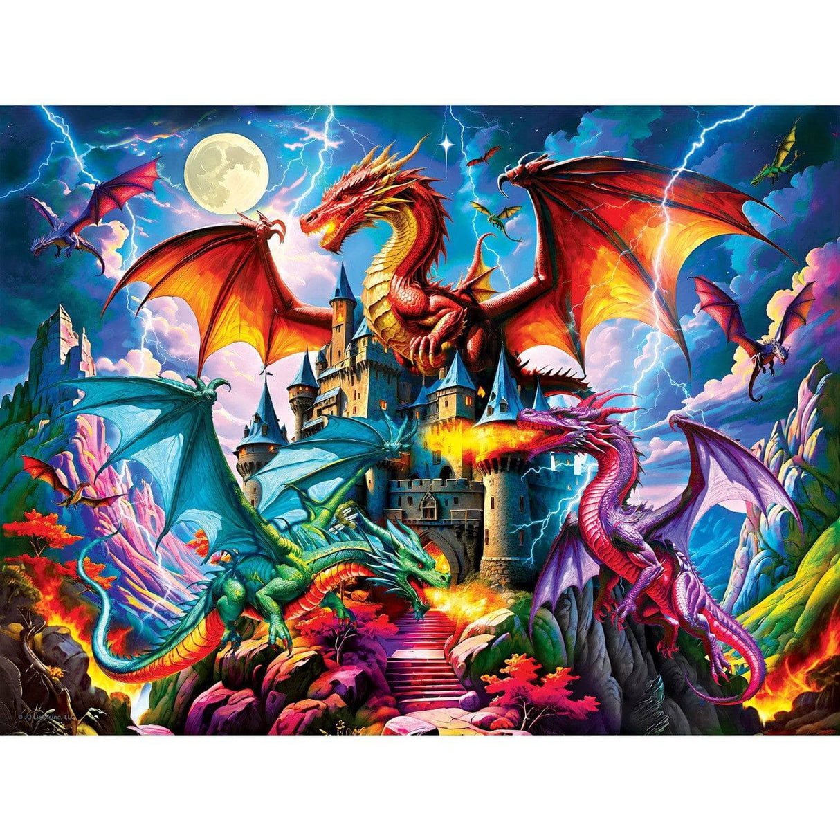Triad of Fire 300 Piece Glow in the Dark Jigsaw Puzzle | Masterpieces - Masterpieces Puzzles - Jigsaw Puzzles - The Puzzle Center
